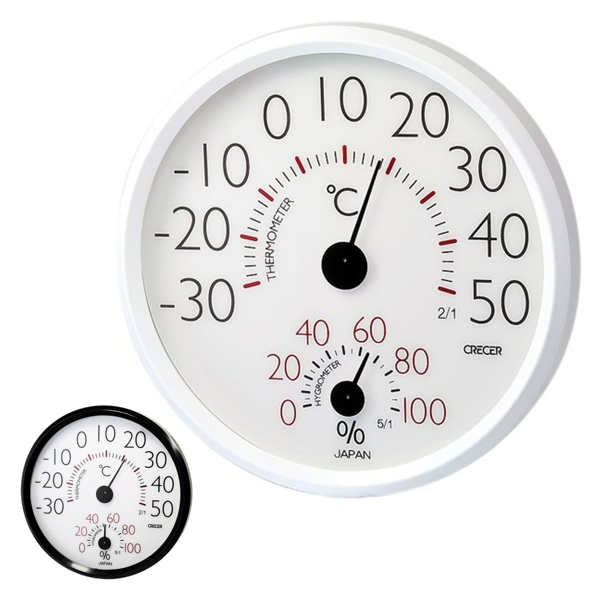 温湿度計 温度計 壁掛け 大工道具 日本製 （ アナログ温湿度計 湿度計 文字盤 大きい 見やすい オフィス 業務用 温度 湿度 測定器 温度湿度計 赤ちゃん 乾燥 ウイルス 熱中症 対策 ） 【ブラック】