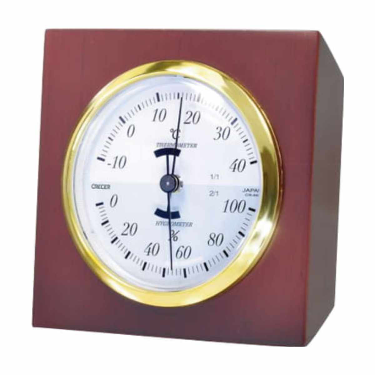 温度計 湿度計 コンパクト 天然木 卓上 日本製 （ アナログ温湿度計 測定器 温度 湿度 置き掛け兼用 壁掛け おしゃれ インテリア 温度湿度計 赤ちゃん 乾燥 ウイルス 熱中症 対策 ）