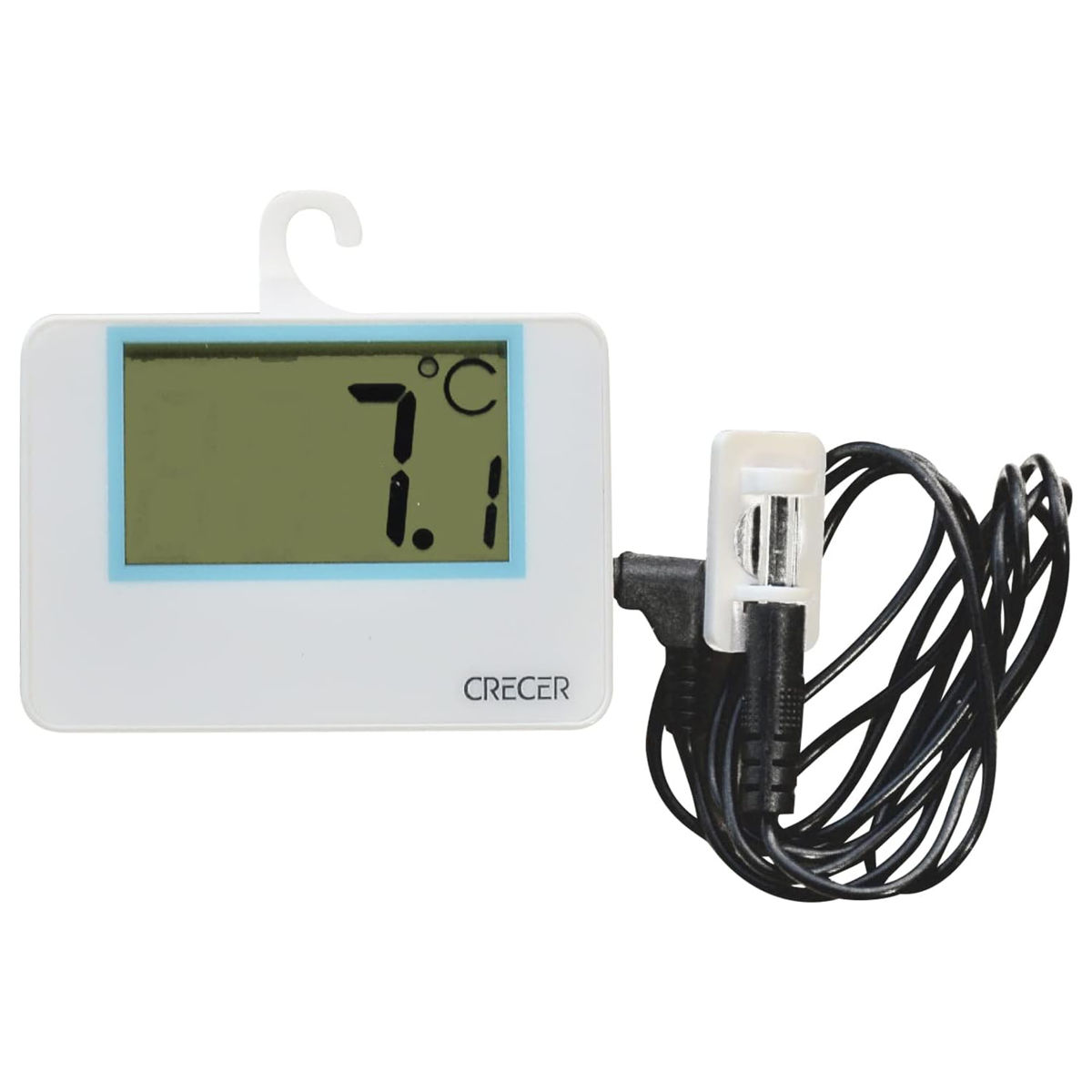 デジタル温度計 冷蔵庫用 デジタル隔測温度計 （ 温度計 水温計 室外 外部センサー付き 電池式 フック 吸盤 マグネット 冷蔵庫 水槽 温度 測定器 見やすい デジタル 温度管理 アクアリウム 観葉植物 温室 ）
