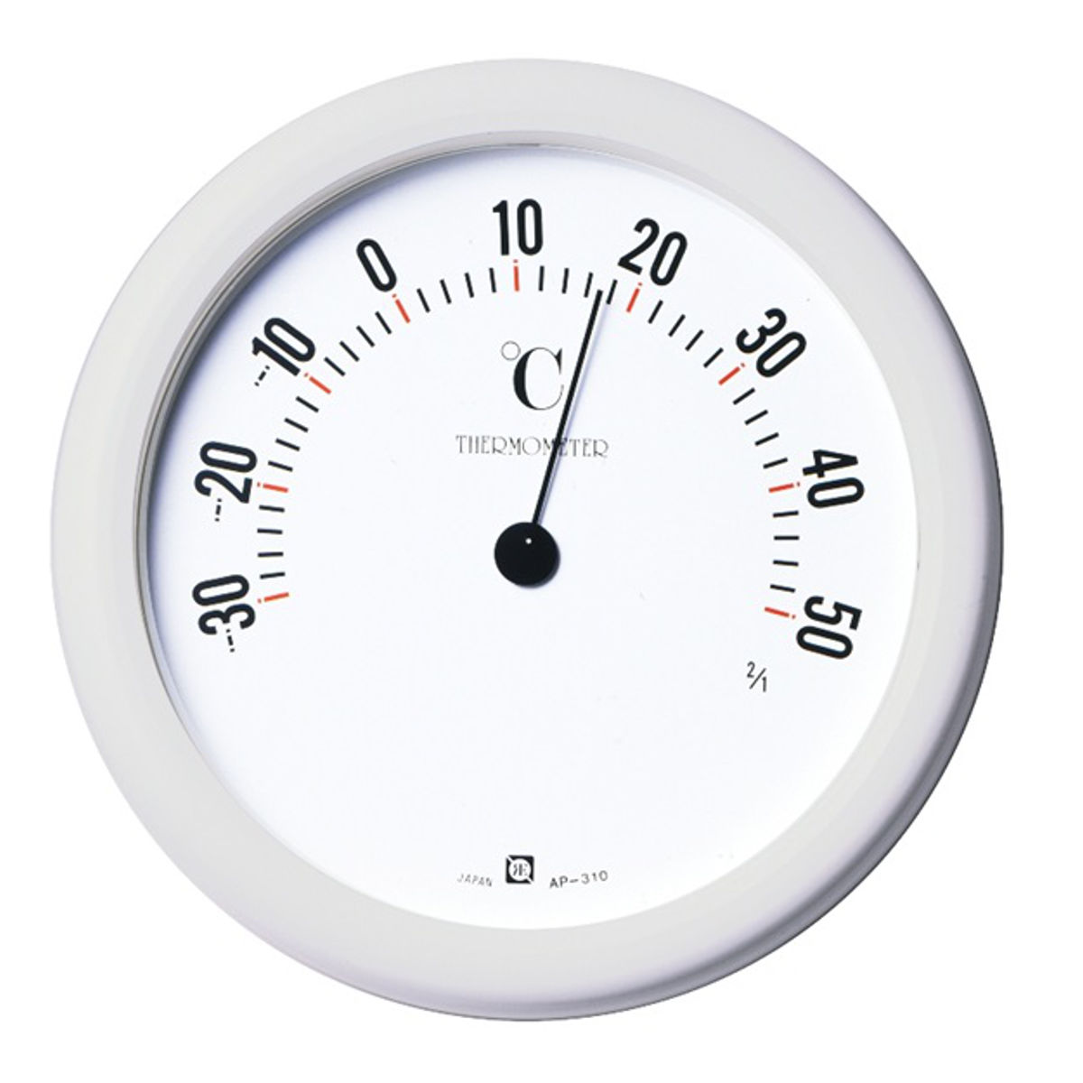温度計 壁掛け用 日本製 （ アナログ温度計 温度 測定器 フック穴付き 大きい 見やすい 業務用 オフィス 店舗 作業場 家庭用 熱中症 ヒートショック 対策 高齢者 赤ちゃん ペット ）