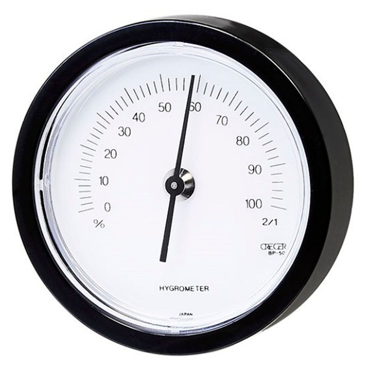 湿度計 直径5.8cm 壁掛け用 日本製 （ アナログ湿度計 湿度 測定器 壁掛け フック穴付き コンパクト 乾燥 ウイルス 熱中症 対策 高齢者 赤ちゃん ペット ）