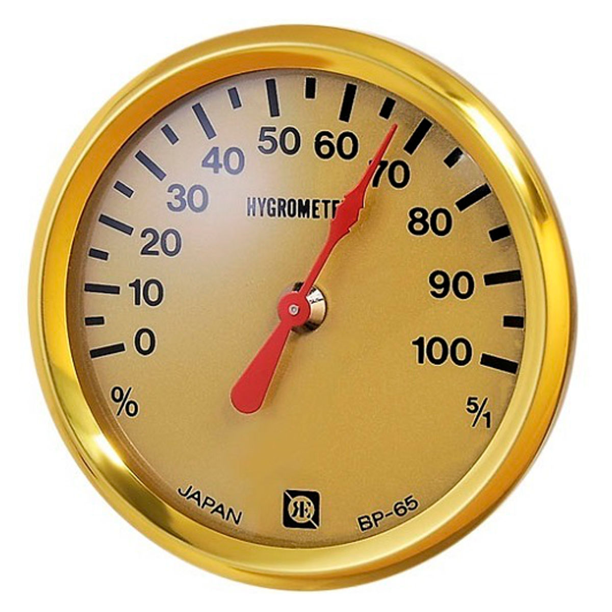 湿度計 直径6.7cm 壁掛け用 日本製 （ アナログ湿度計 湿度 測定器 壁掛け フック穴付き コンパクト 乾燥 ウイルス 熱中症 対策 高齢者 赤ちゃん ペット ）