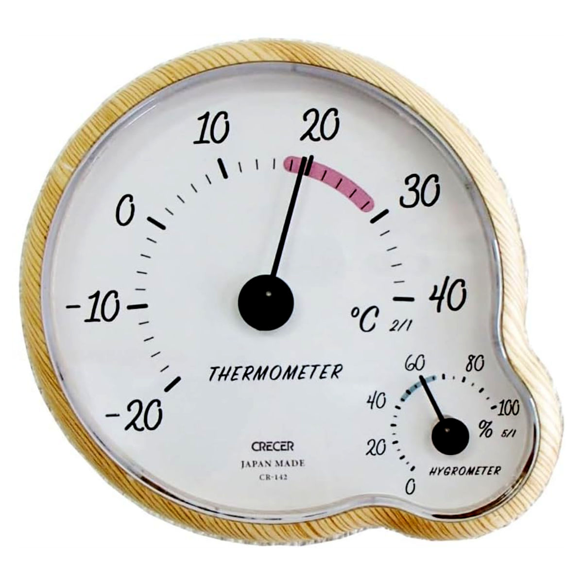 温湿度計 木目調 壁掛け 卓上用 日本製 コンパクト （ アナログ温湿度計 温度計 湿度計 置き掛け兼用 おしゃれ インテリア 文字盤 見やすい 温度 湿度 測定器 温度湿度計 赤ちゃん 乾燥 ウイルス 熱中症 対策 ）