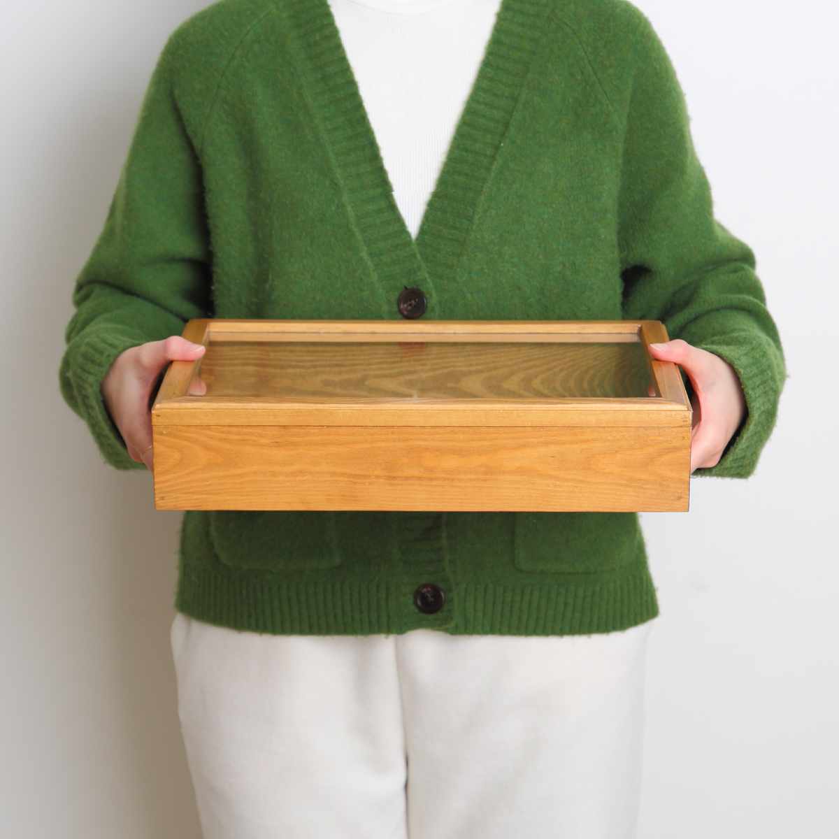 アクセサリーケース ナインマーケ パイン スタッキングアクセサリーケース L ( ディスプレイケース シュエリーボックス アクセサリー収納 木製 ガラス蓋 NEINMARKE ディスプレイ コレクションケース 収納ケース おしゃれ 天然木 )