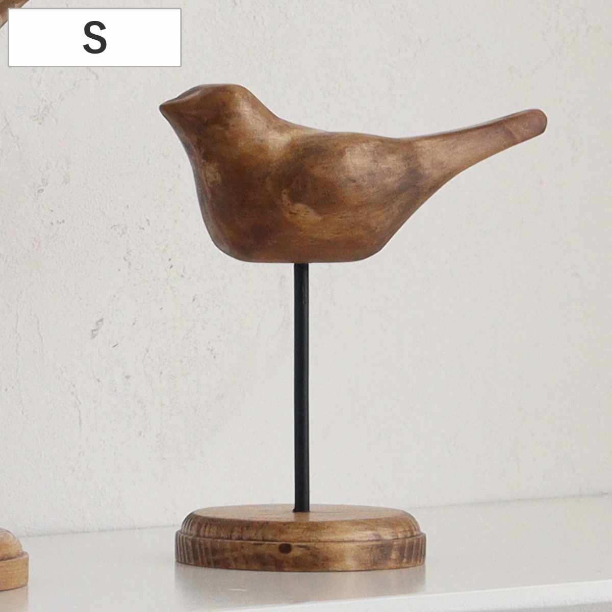 ナインマーケ パイン バードスタンド S 天然木 （ 置き物