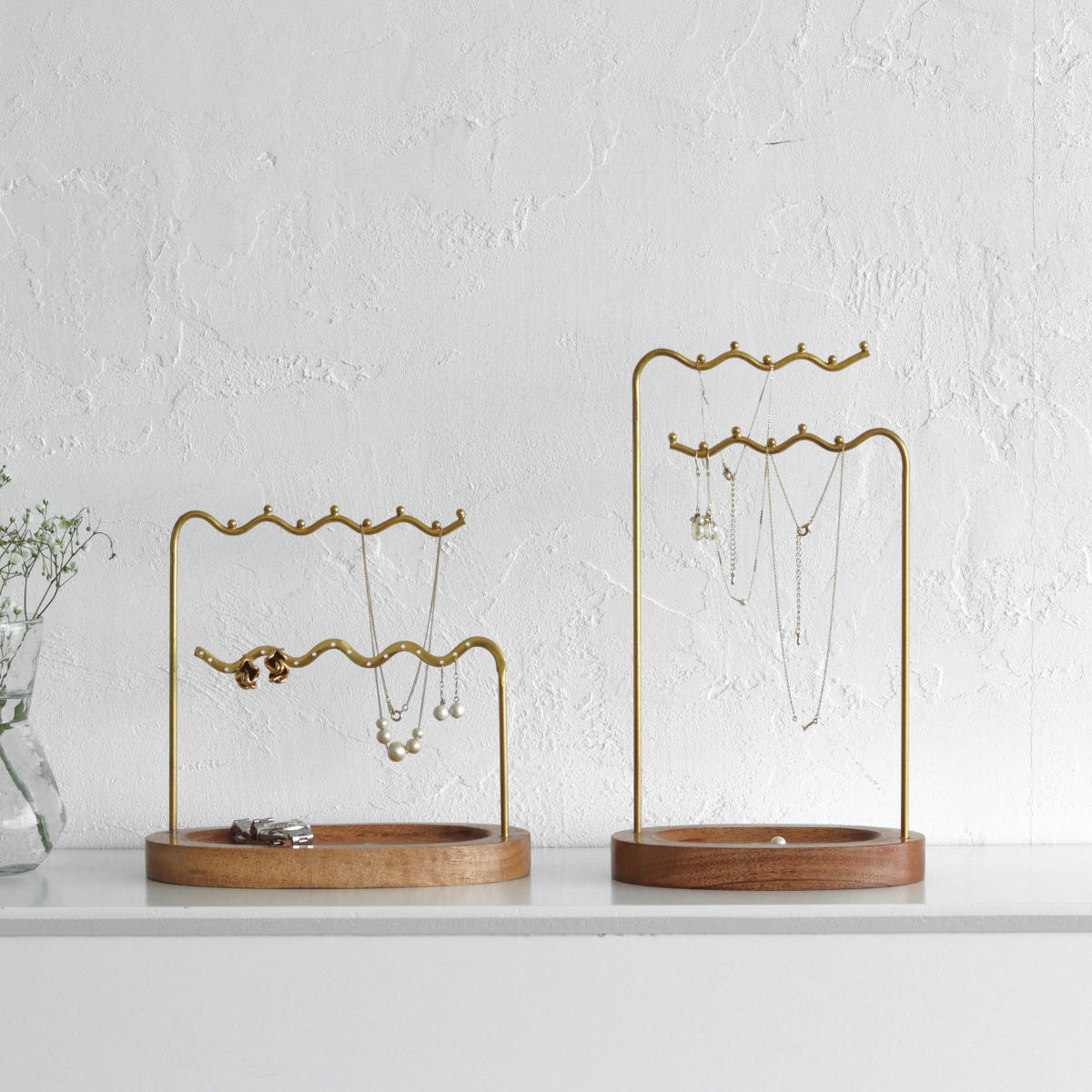 アルテン アクセサリースタンド ロー ハイ 天然木 アイアン ( アクセサリー 収納 木製 ジュエリースタンド おしゃれ ゴールド トレー ネックレス ピアス 腕時計 小物入れ インテリア スタンド かわいい 鍵 ディスプレイ ) 【ハイ】