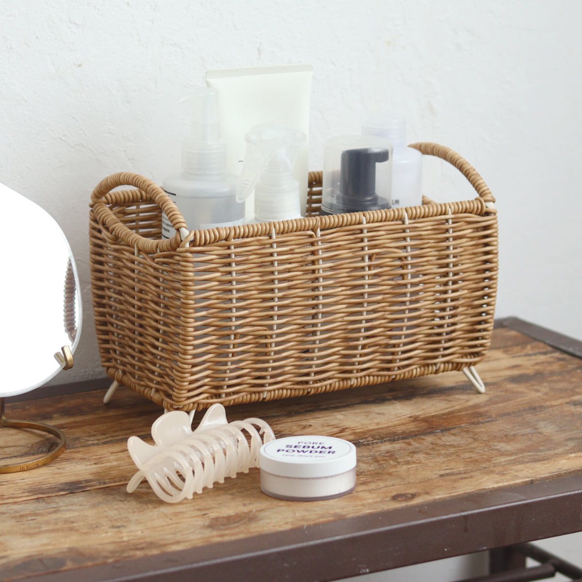 鉢カバー ユティル ロングポットカバー S ( プランターカバー ポットカバー かご カゴ バスケット プラントポット 収納カゴ 観葉植物 鉢植え 花 室内 小物入れ おしゃれポット スタンド 鉢ポット 植木鉢カバー 3号鉢 3号 2個 ) 【ブラウン】 ブラウン