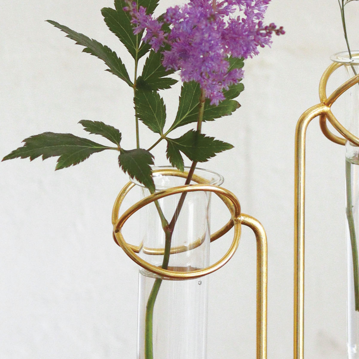 花瓶 アルテン スタンドフラワーベース シングル ( フラワーベース 花びん 花器 ベース 一輪挿し 花 飾る 手作り スタンド 室内 植物 ガラス 真鍮 ハンギング ハンギングオーナメント アカシア 天然木 1連 )