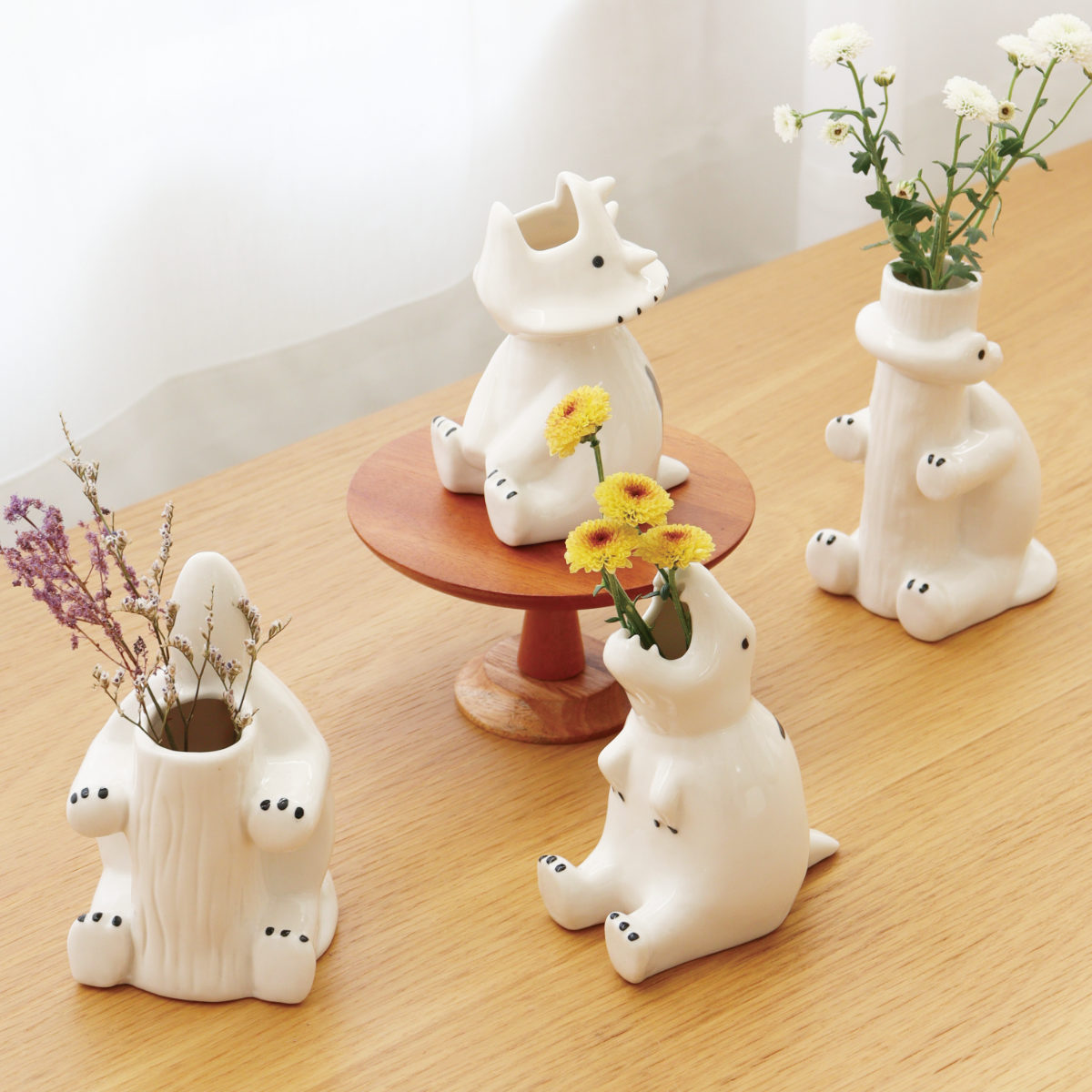 花瓶 シナリー モチーフフラワーベース 恐竜 ( 花ビン 花びん 花器 ベース フラワー 花 飾る 一輪挿し 手作り 花入れ ミニブーケ オブジェ フラワーベース 生花 おしゃれ インテリア ディスプレイ ) 【ブラキオサウルス】 ブラキオサウルス