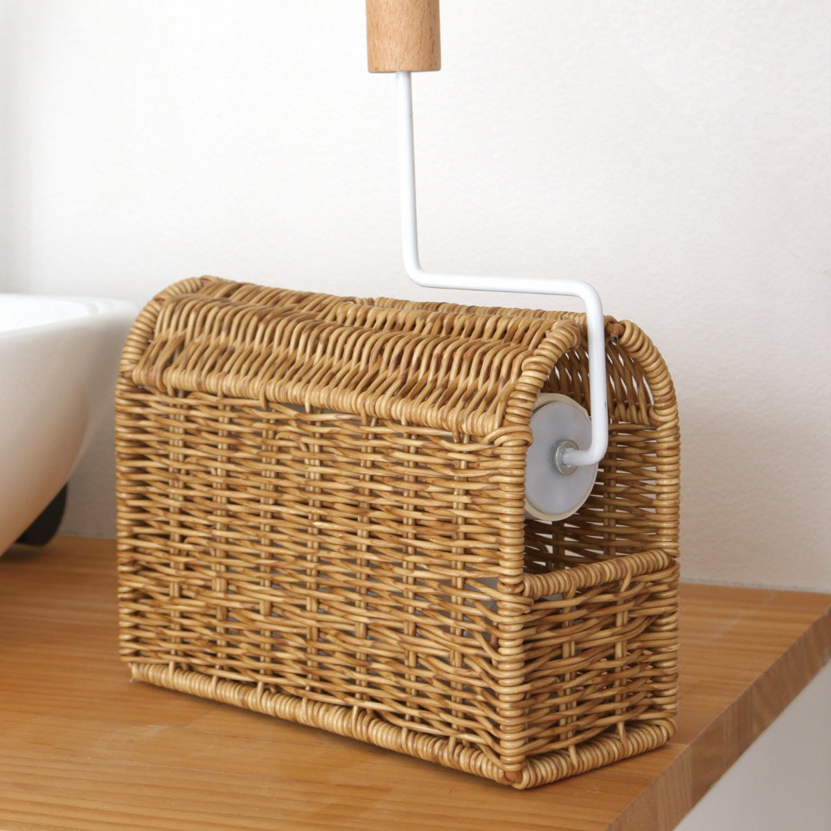 ハンディクリーナースタンド 収納 ユティルナイール ( 粘着クリーナー 収納ケース ラタン調 籠調 水に強い ナチュラル 掃除用品 掃除グッズ 日用品 おしゃれ )