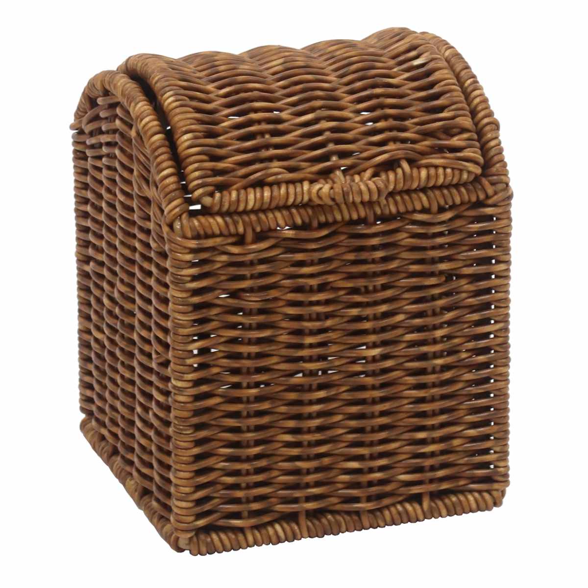 ゴミ箱 ミニサイズ 卓上 ミニダストボックス スクエア ユティルナイール ( ごみ箱 小さい コンパクト ミニ かご カゴ ラタン調 ナチュラル キッチン 洗面所 化粧室 寝室 ダストボックス おしゃれ ) 【ブラウン】 ブラウン