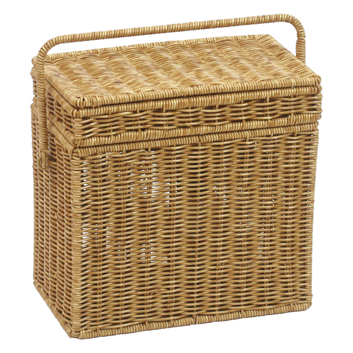 メイクボックス ユティルナイール コスメボックス 大容量 洗える ( かご 収納 カゴ ラタン風 水洗い 収納かご 小物収納 約幅26.5×奥行16×高さ26cm 天然素材風 化粧品 コスメ 卓上 ケース 小物入れ 2段 二段 仕切り )