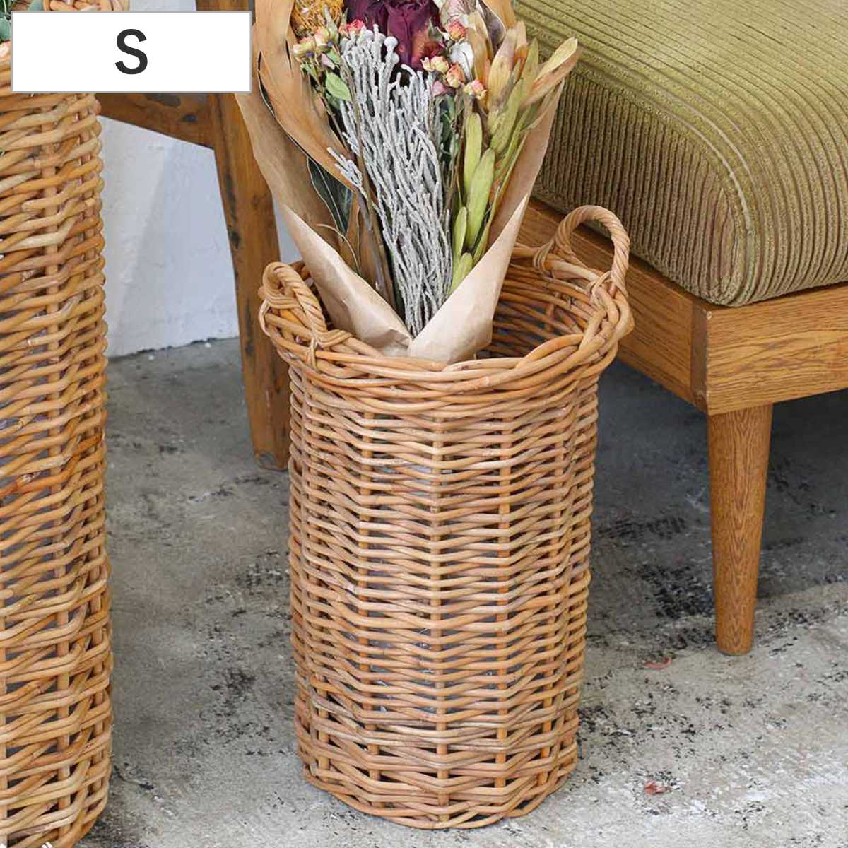 バスケット アラログ グランデバスケット S ( 収納バスケット プランターカバー ポットカバー かご カゴ 収納カゴ 小物収納 手編み 観葉植物 鉢植え 花 室内 小物入れ 収納ケース おしゃれ ドライフラワー )