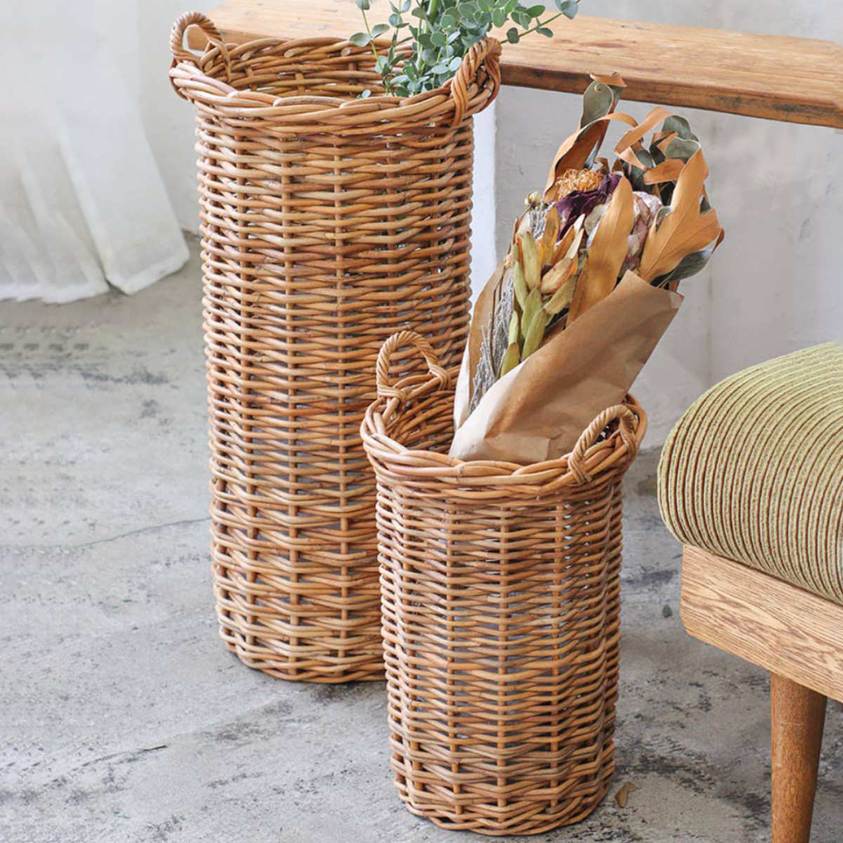 バスケット アラログ グランデバスケット S ( 収納バスケット プランターカバー ポットカバー かご カゴ 収納カゴ 小物収納 手編み 観葉植物 鉢植え 花 室内 小物入れ 収納ケース おしゃれ ドライフラワー )