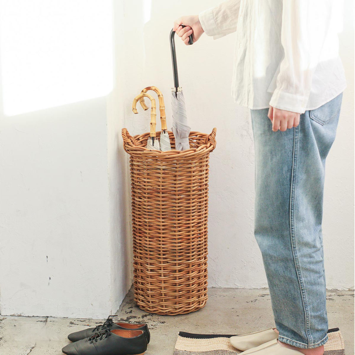 バスケット アラログ グランデバスケット L ( 収納バスケット プランターカバー ポットカバー かご カゴ 収納カゴ 小物収納 手編み 観葉植物 鉢植え 花 室内 小物入れ 収納ケース おしゃれ ドライフラワー )