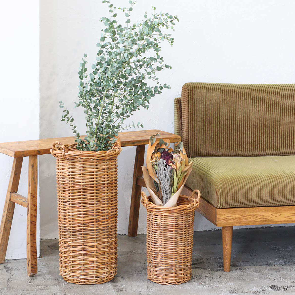 バスケット アラログ グランデバスケット L ( 収納バスケット プランターカバー ポットカバー かご カゴ 収納カゴ 小物収納 手編み 観葉植物 鉢植え 花 室内 小物入れ 収納ケース おしゃれ ドライフラワー )