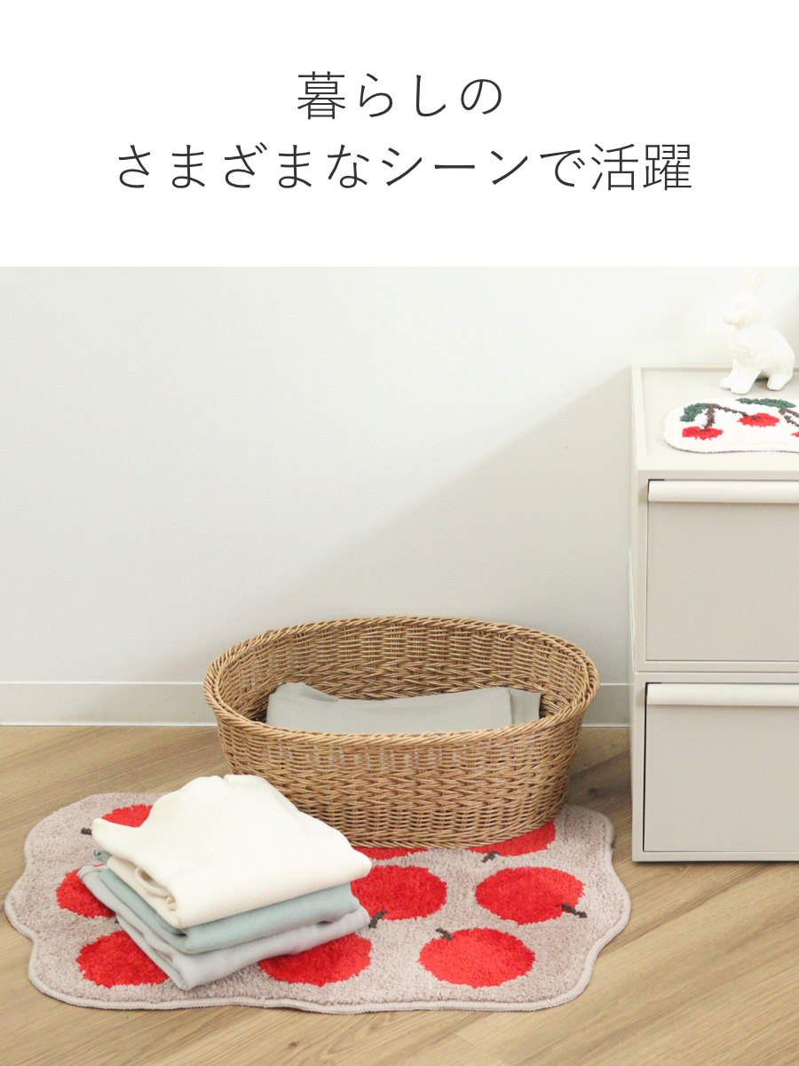 バスケット ユティルナイール かご オーバル ( 幅47×奥行38×高さ16cm 洗える収納ボックス 水洗い カゴ 洗えるバスケット 収納 天然素材風 小物収納 収納かご 収納ケース お手入れ簡単 軽量 柔軟性 しなやか ささくれない )