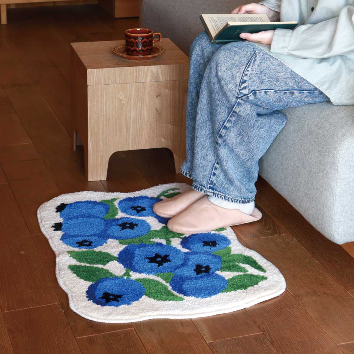 玄関マット EIBORIE フルーツフロアマット 室内 ( マット ラグ 洗える フルーツ かわいい 敷き物 インテリア ふわふわ 滑り止め 幅70cm キッチン リビング 寝室 洗面所 ランドリー 室内用マット 玄関 脱衣所 洗面 ポップ ) 【ペアー】 ペアー