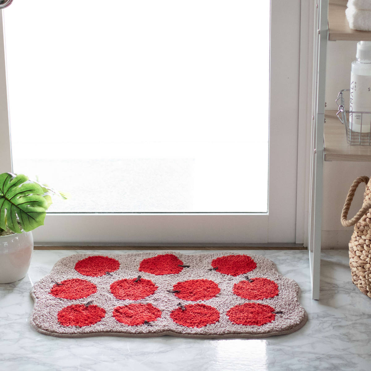 玄関マット EIBORIE フルーツフロアマット 室内 ( マット ラグ 洗える フルーツ かわいい 敷き物 インテリア ふわふわ 滑り止め 幅70cm キッチン リビング 寝室 洗面所 ランドリー 室内用マット 玄関 脱衣所 洗面 ポップ ) 【ペアー】 ペアー