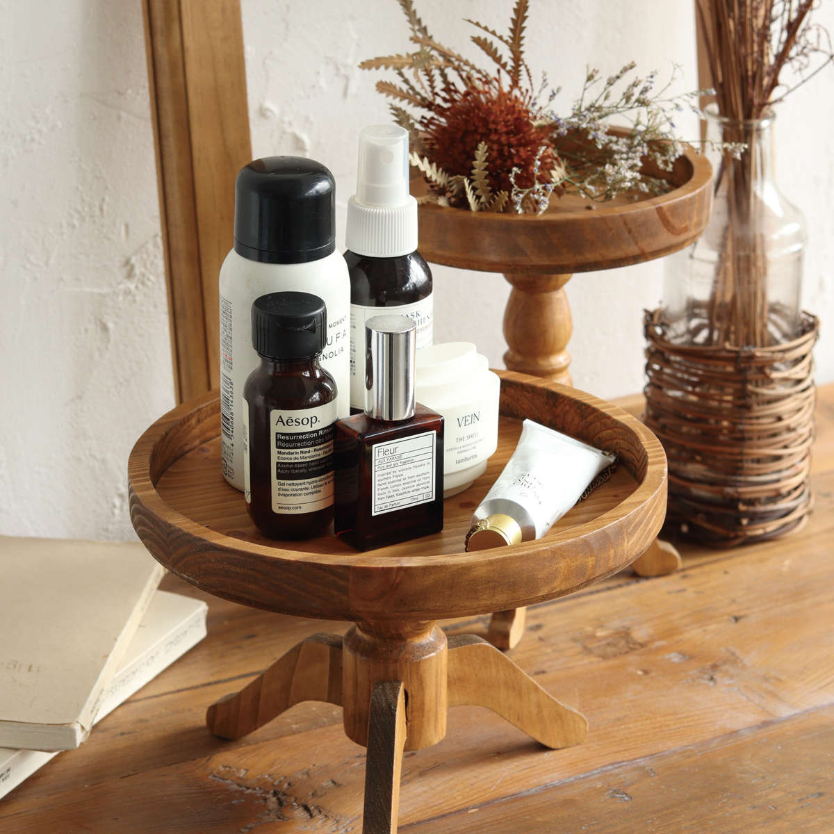 花台 ナインマーケ パインポットスタンド ロー ( プランター台 フラワーラック 飾り台 プランターラック フラワー スタンド 室内 飾る 台 脚付き 置く 植物 観葉植物 花 園芸 木製 天然木 )