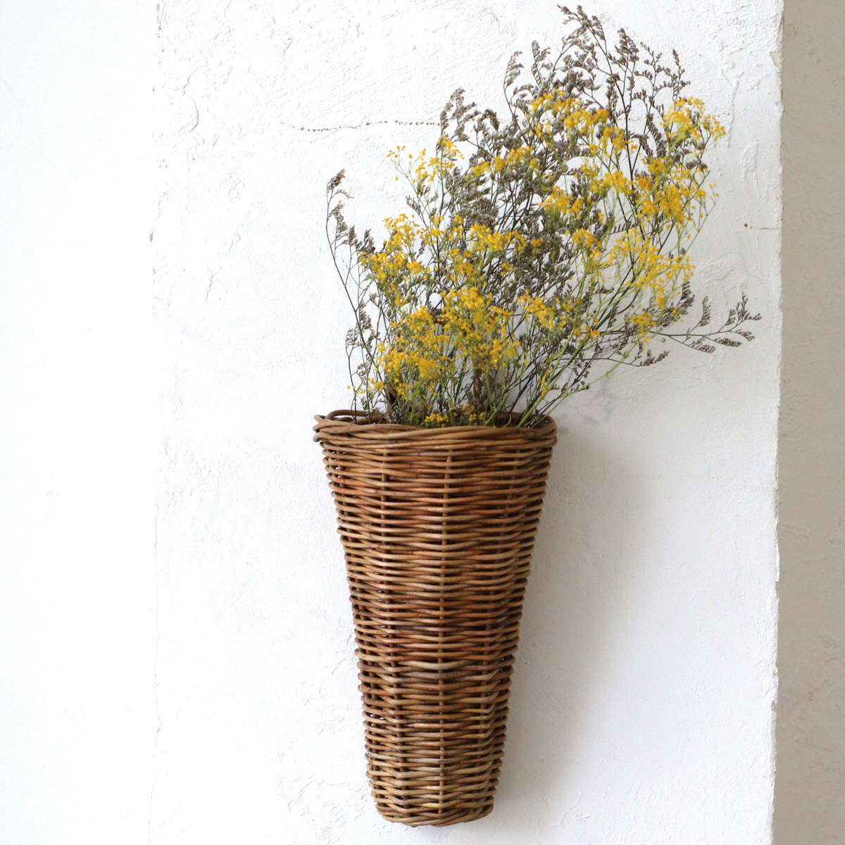 バスケット アラログ ウォールハンギングバスケット （ かご カゴ 収納 ラタン 天然素材 フラワーバスケット ラタンバスケット 植物 花 ドライフラワー 壁かけ 壁 ウォール ハンキング ）