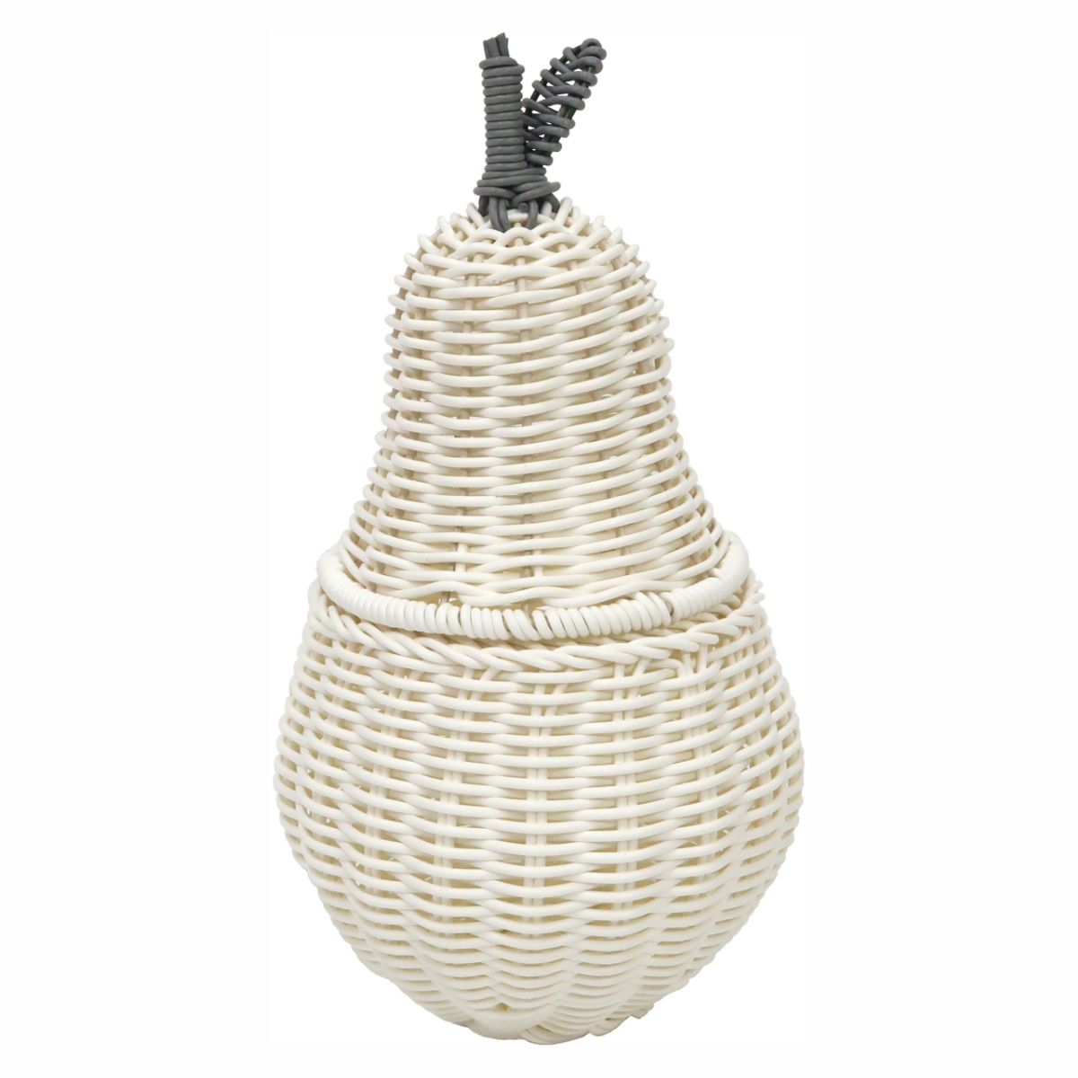 小物入れ バスケット 直径16.5cm フルーツシェイプバスケット ペアー 収納ケース 洗える ふた付き ( 収納 小物収納 小物 フルーツ モチーフ 形 型 洋ナシ おしゃれ オシャレ シンプル 北欧 白 しろ ホワイト インテリア )