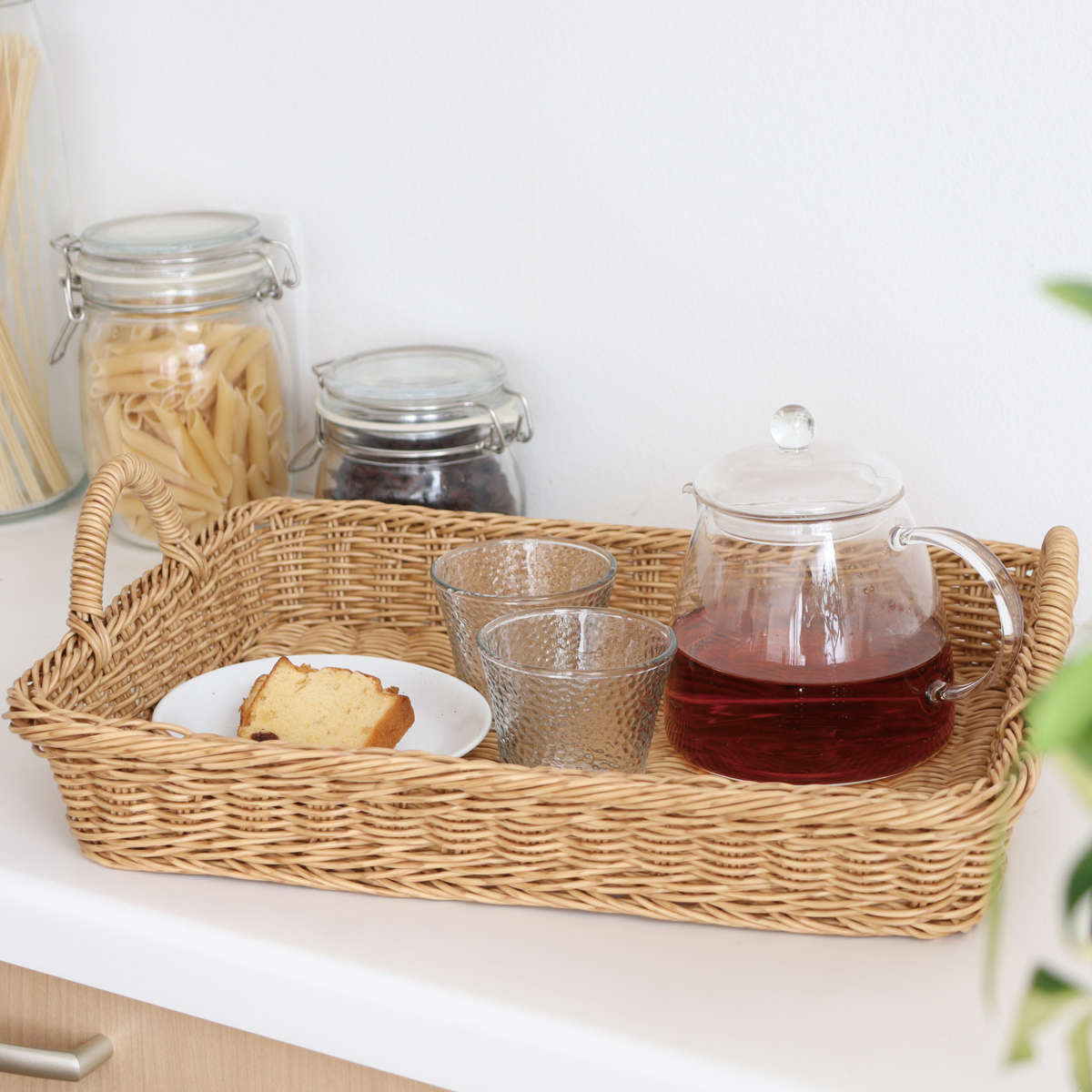 キッチンバスケット ユティル トレイ LL ( 洗える 洗えるバスケット バスケット 籐カゴ風バスケット 小物入れ キッチン 収納 かご カゴ 籠 籐かご風 小物収納 北欧 北欧風 ナチュラル ) 【ナイール】 ナイール