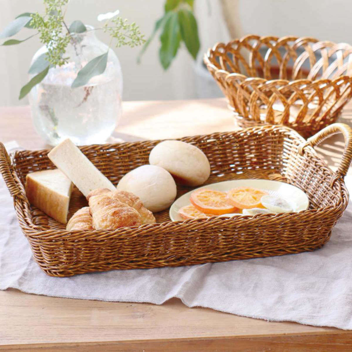 キッチンバスケット ユティル トレイ LL ( 洗える 洗えるバスケット バスケット 籐カゴ風バスケット 小物入れ キッチン 収納 かご カゴ 籠 籐かご風 小物収納 北欧 北欧風 ナチュラル ) 【ナイール】 ナイール