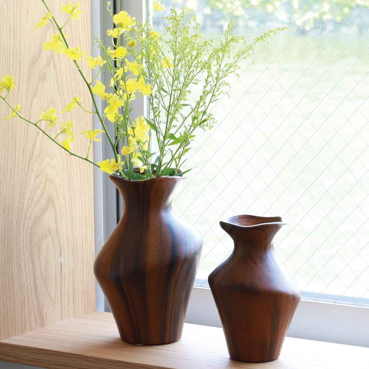 花瓶 シナリーグレインベース テディ ( 花ビン 花びん 花器 フラワーベース フラワー 花 飾る 花入れ 陶器製 陶器 木目調 おしゃれ 一輪挿し )