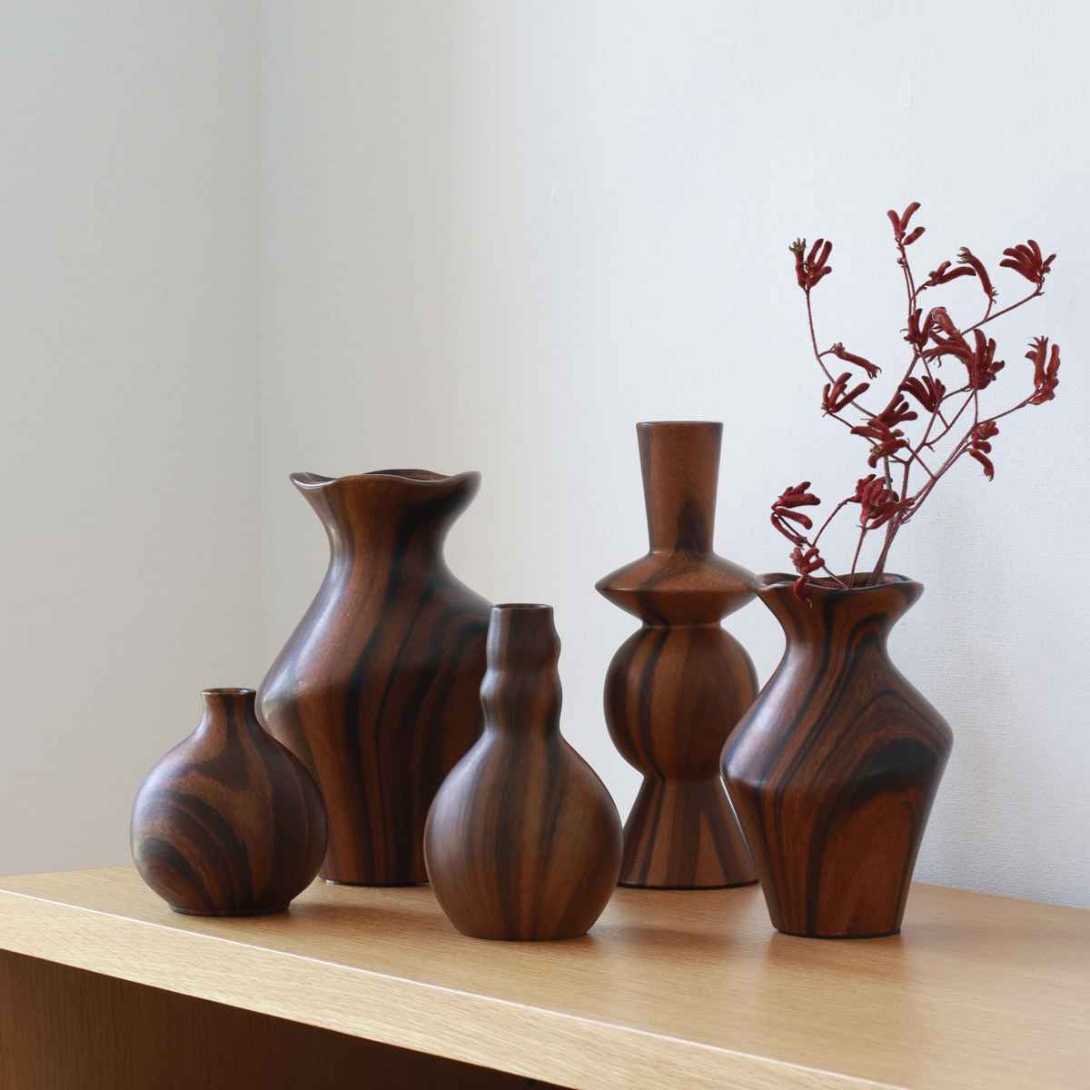 花瓶 シナリーグレインベース ノア ( 花ビン 花びん 花器 フラワーベース フラワー 花 飾る 花入れ 陶器製 陶器 木目調 おしゃれ 一輪挿し )