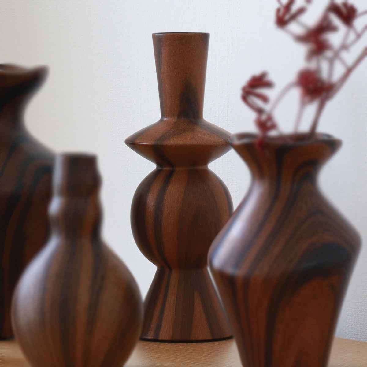 花瓶 シナリーグレインベース ルーカス ( 花ビン 花びん 花器 フラワーベース フラワー 花 飾る 花入れ 陶器製 陶器 木目調 おしゃれ 一輪挿し )