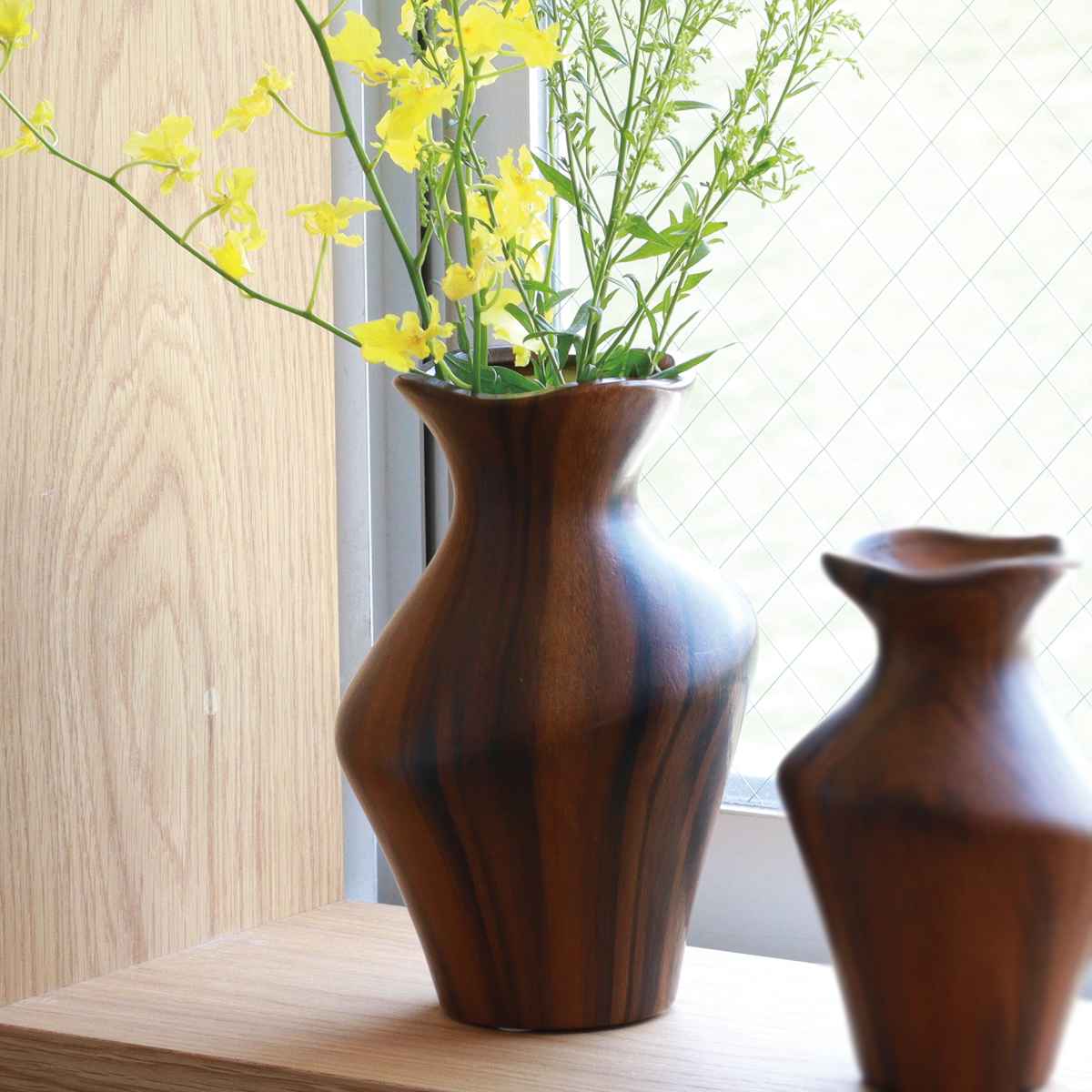 花瓶 シナリーグレインベース オスカー ( 花ビン 花びん 花器 フラワーベース フラワー 花 飾る 花入れ 陶器製 陶器 木目調 おしゃれ 一輪挿し )