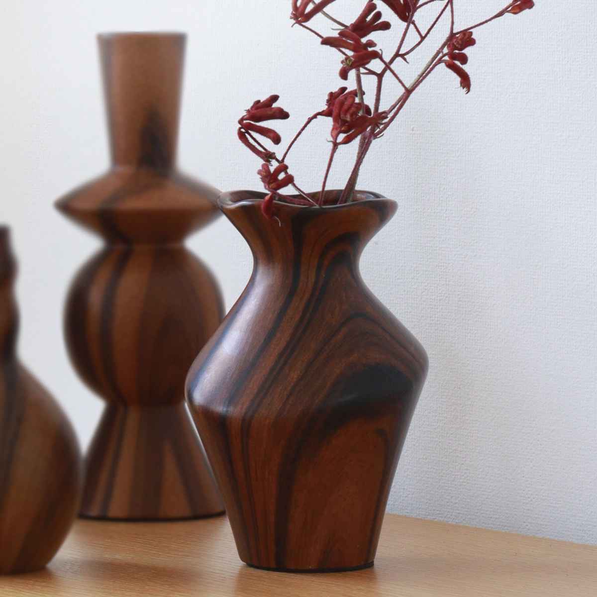 花瓶 シナリーグレインベース オスカー ( 花ビン 花びん 花器 フラワーベース フラワー 花 飾る 花入れ 陶器製 陶器 木目調 おしゃれ 一輪挿し )