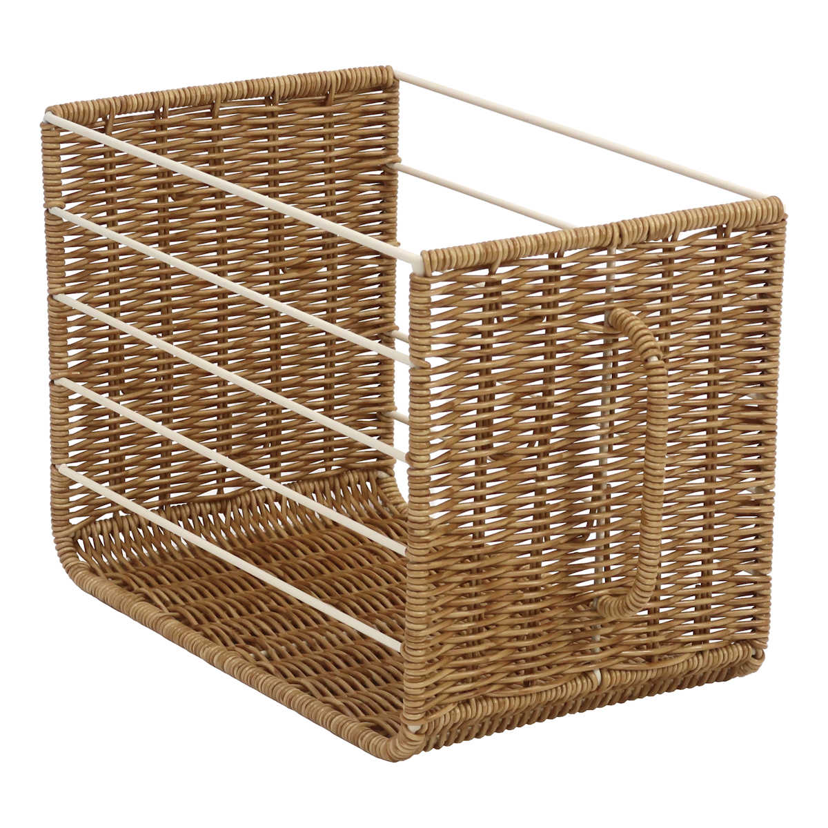 キッチンストッカー ユティル ハンドル付 ストッカー かご編み ( バスケット ハンドル付き 戸棚 吊戸棚 かご ラタン風 パンケース 調味料ラック キッチン 収納 カゴ 籠 籐かご風 小物収納 北欧 北欧風 ナチュラル )