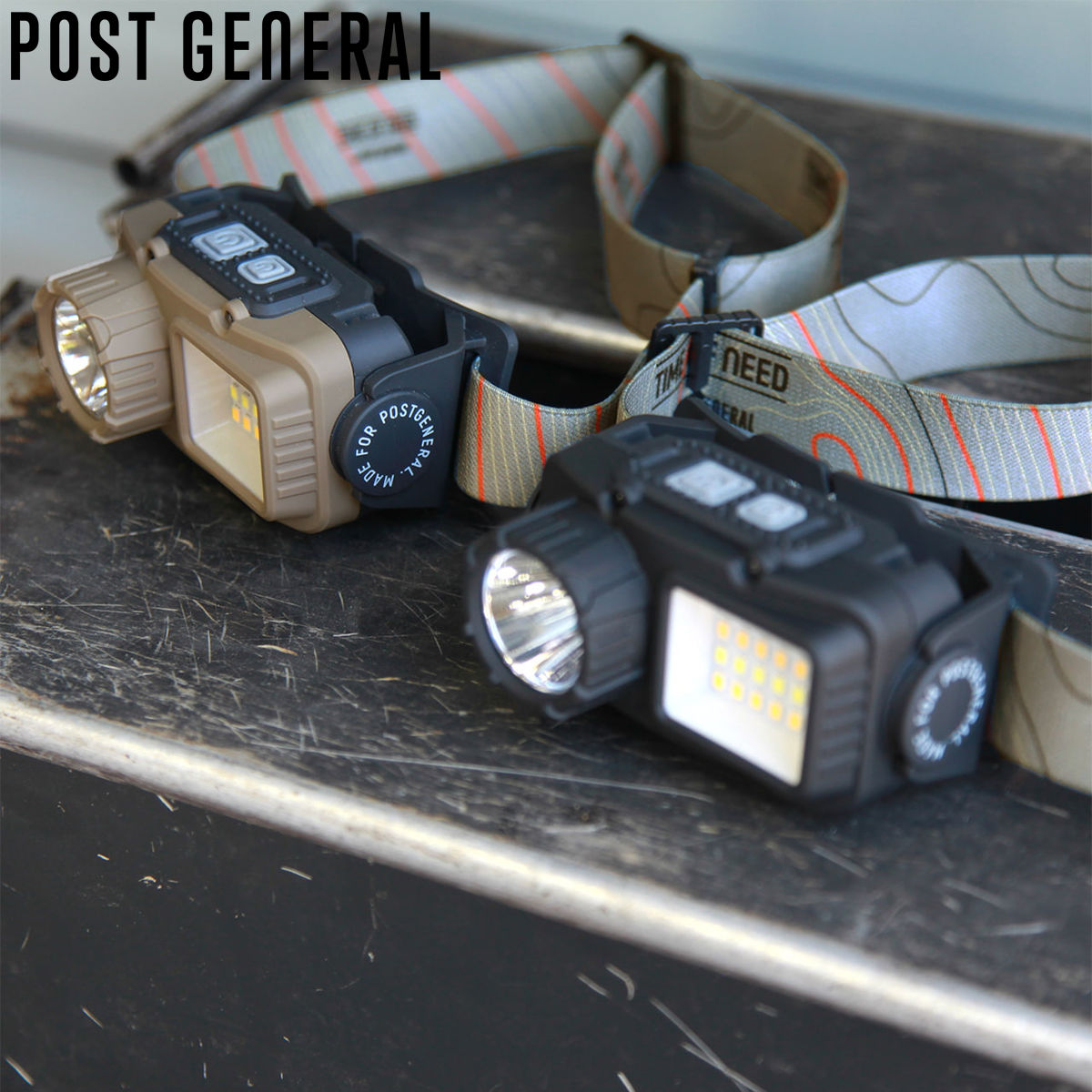 ヘッドランプ LEDライト USB充電 PG デュアル モーションセンサー （ POST GENERAL ヘッドライト 懐中電灯 IPX4 防水 アウトドア 防災グッズ 地震 災害 非常用 夜間 停電 作業用 センサーライト 充電式 センサー LED ） 【ブラック】