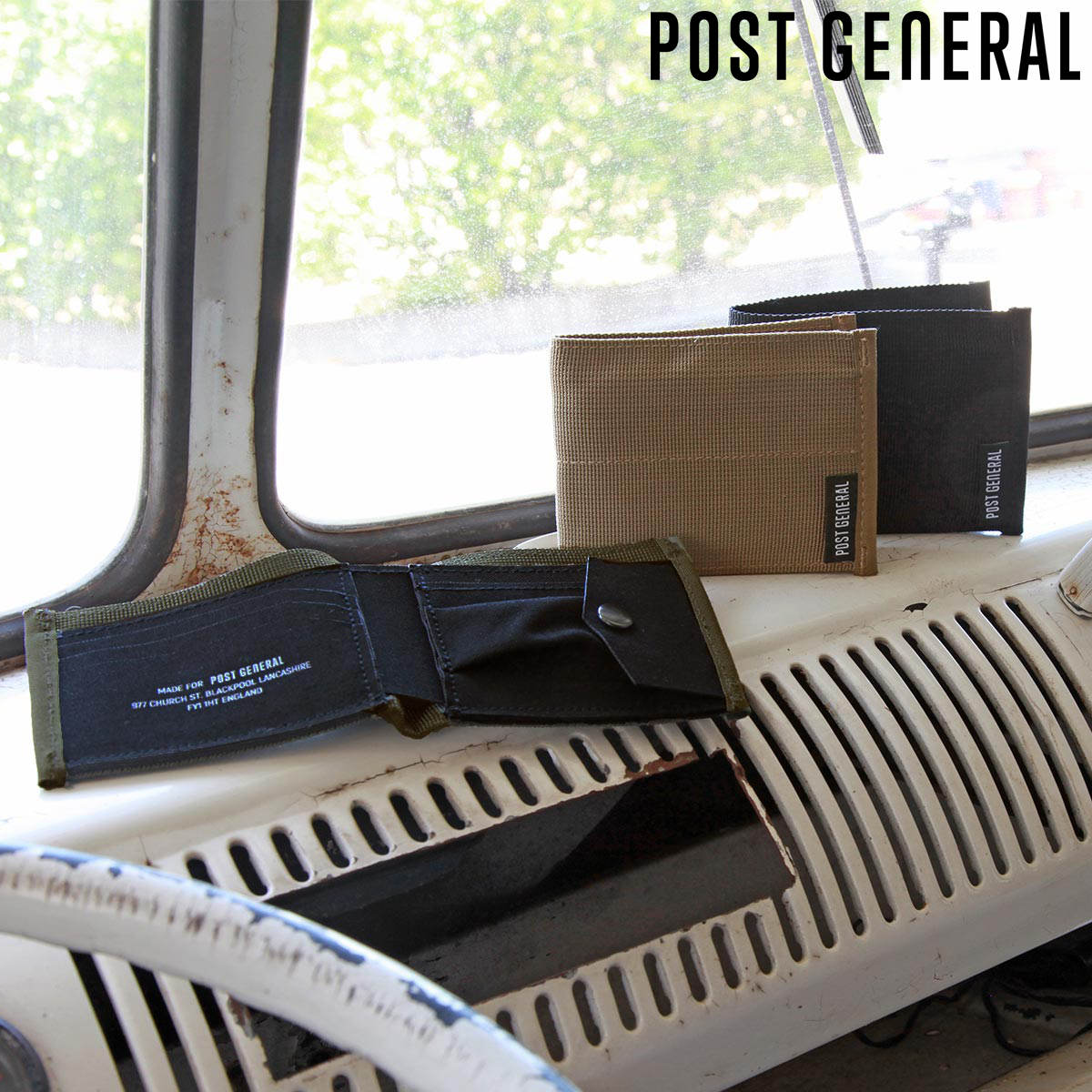 カードケース 財布 PG コインケース付き 薄型 テープカードウォレット （ POST GENERAL 小銭入れ ミニ財布 カード入れ 6枚収納 小銭 お札 クレジットカード 紙幣 レシート チケット 小さい 持ち運び スリム ） 【ウルフブラウン】