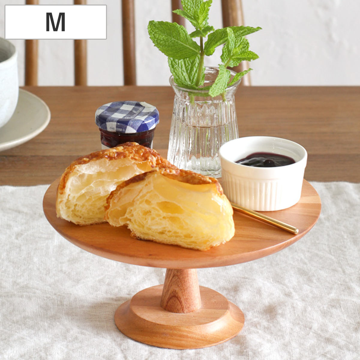 ケーキスタンド ナインマーケ マホガニー M （ 19cm 天然木 デザート食器 ケーキ スタンド ケーキ台 食器 皿 プレート ケーキトレー 1段 北欧 シンプル ナチュラル おしゃれ ）