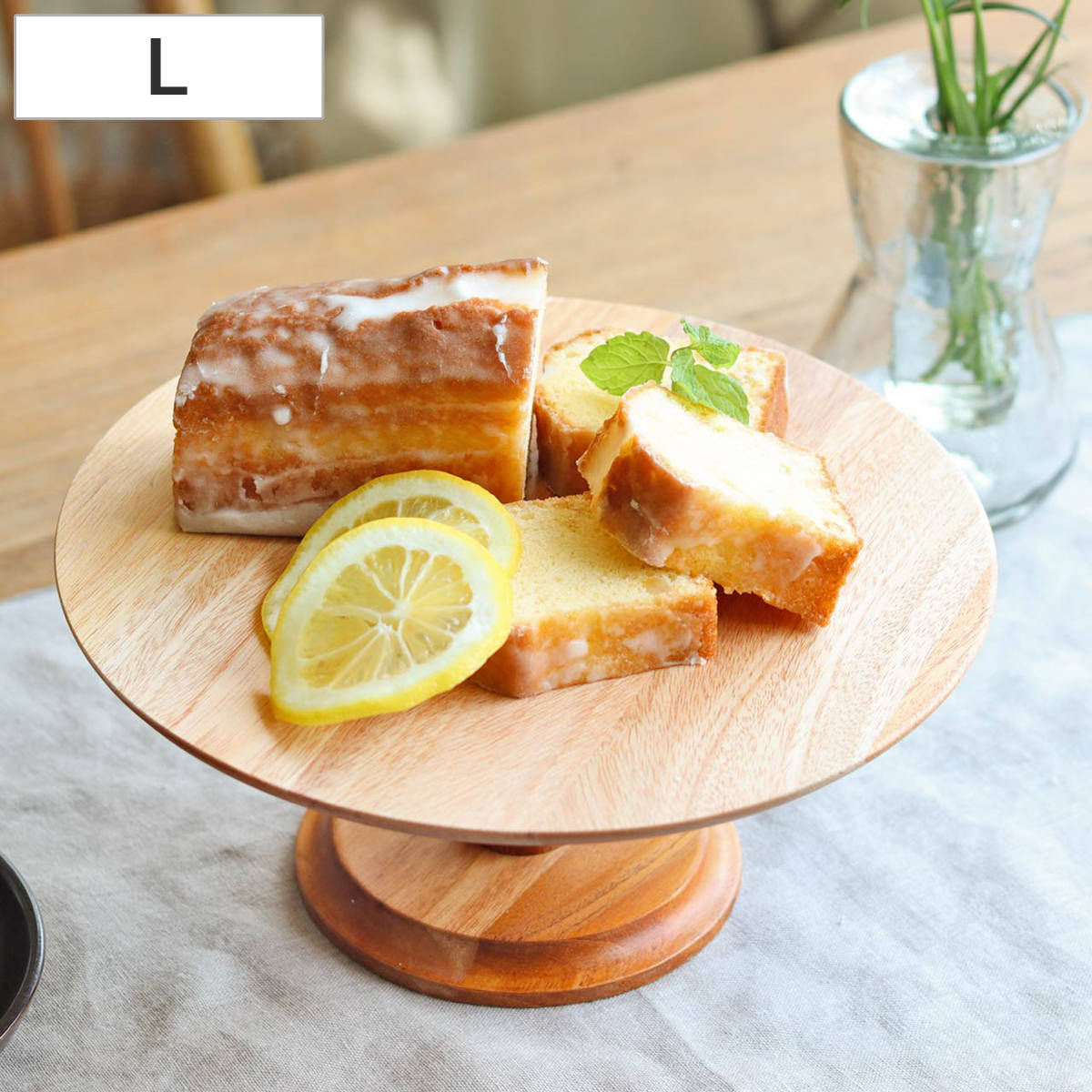 ケーキスタンド ナインマーケ マホガニー L （ 24cm 天然木 デザート食器 ケーキ スタンド ケーキ台 食器 皿 プレート ケーキトレー 1段 北欧 シンプル ナチュラル おしゃれ ）
