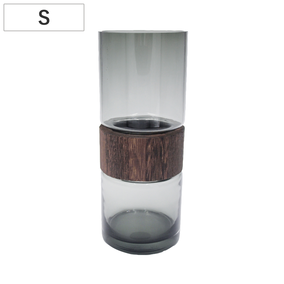 花瓶 ガラスベース フォグウッド トール S ( 花ビン 花びん 花器 ベース フラワーベース フラワー 花 飾る 花入れ ガラス ガラス製 クリア 透明 木製 おしゃれ 一輪挿し )