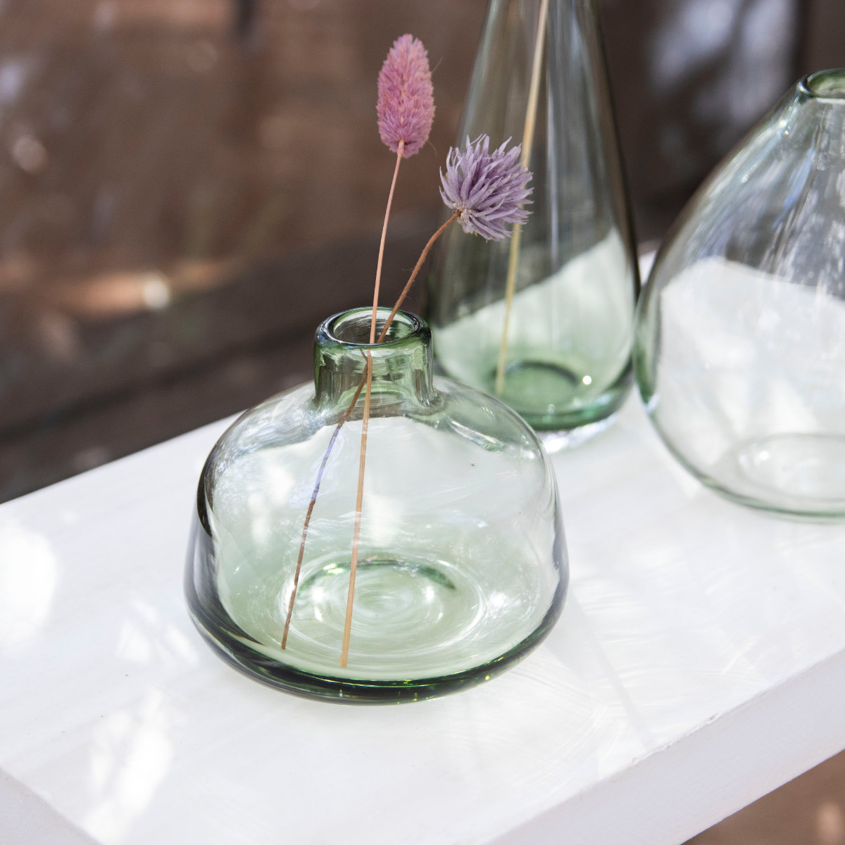 花瓶 ガラスベース ミスルトー ラウンド ショート ( 花ビン 花びん 花器 ベース フラワーベース フラワー 花 飾る 花入れ ガラス ガラス製 クリア 透明 おしゃれ 一輪挿し )