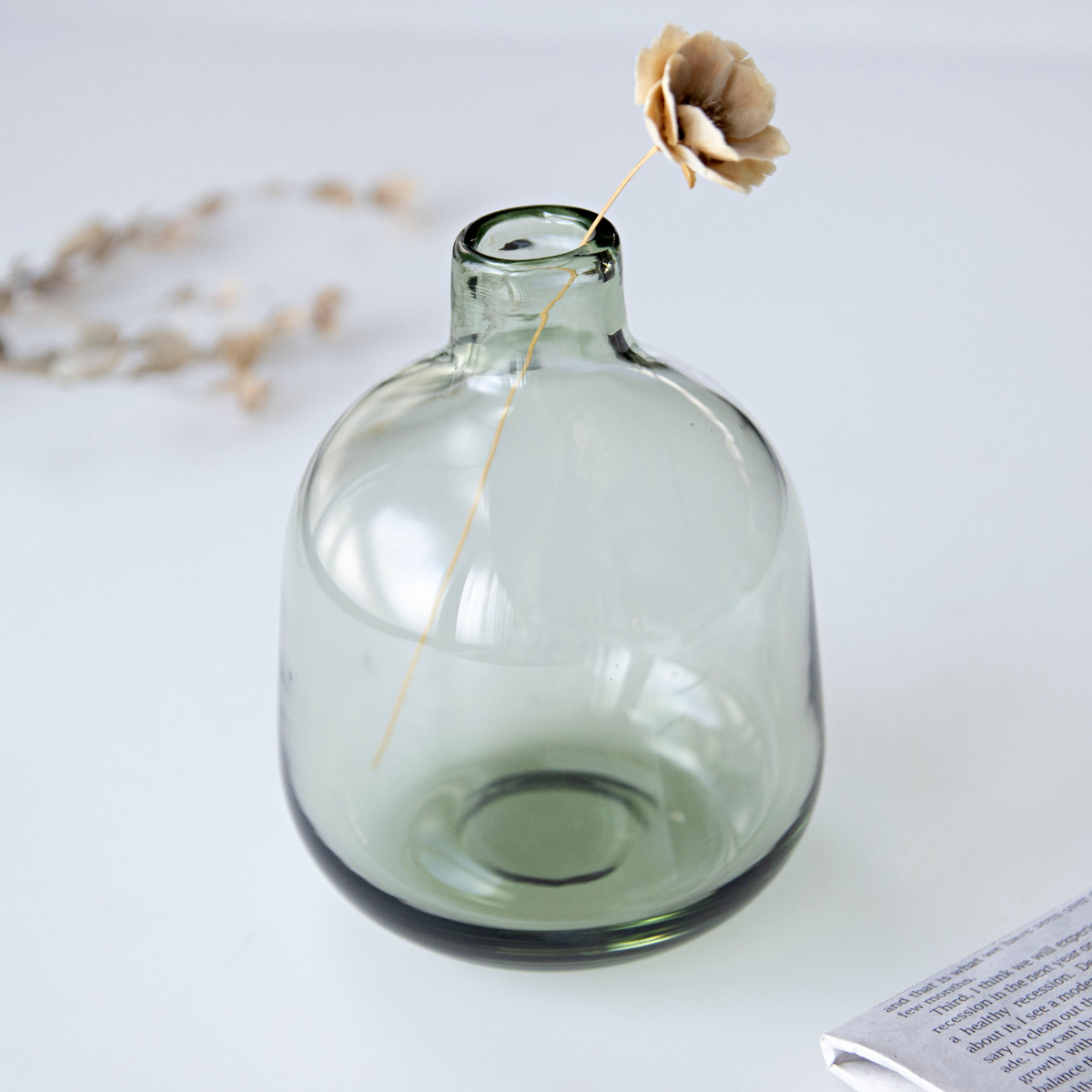 花瓶 ガラスベース ミスルトー ラウンド ミドル （ 花ビン 花びん 花器 ベース フラワーベース フラワー 花 飾る 花入れ ガラス ガラス製 クリア 透明 おしゃれ 一輪挿し ）