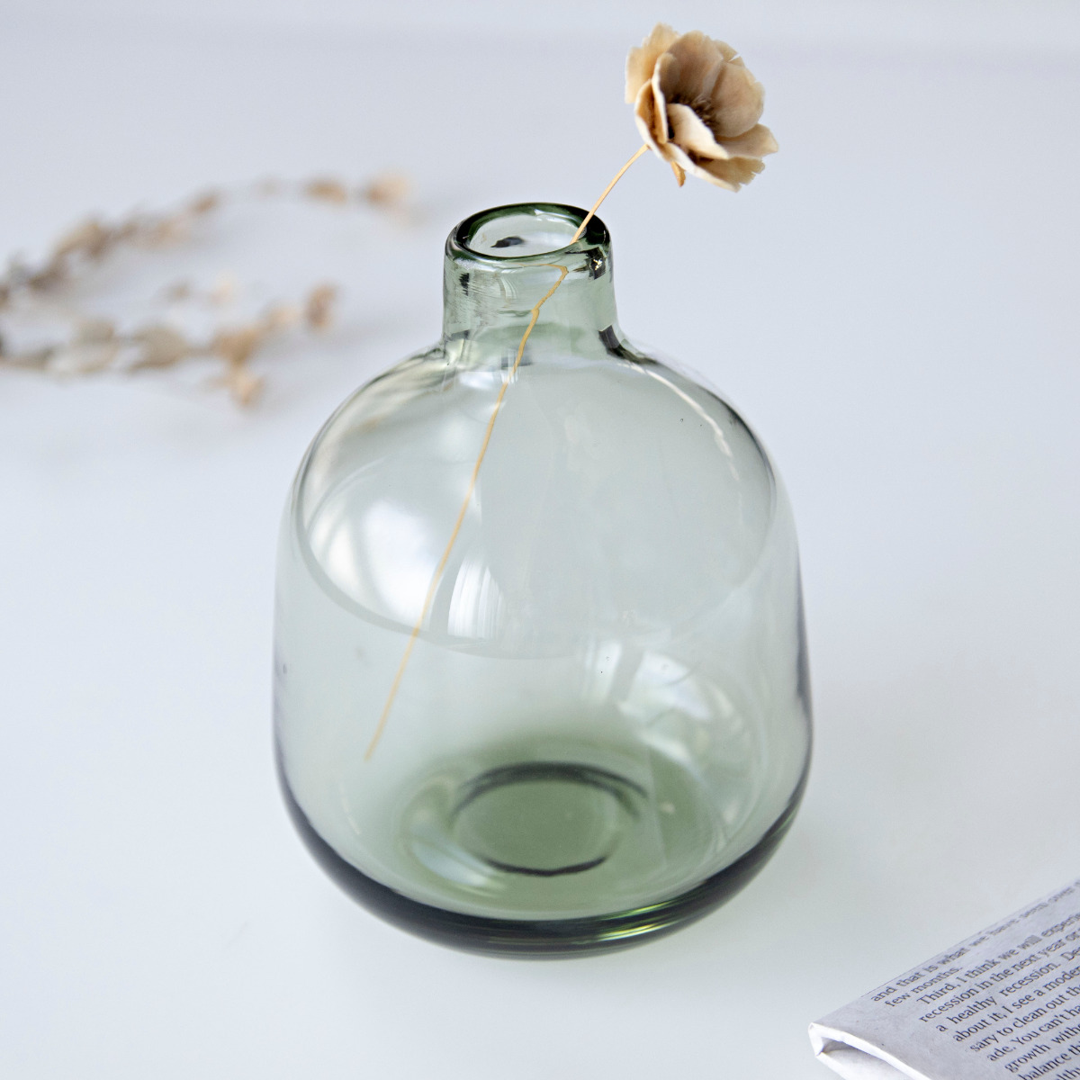 花瓶 ガラスベース ミスルトー ラウンド ミドル ( 花ビン 花びん 花器 ベース フラワーベース フラワー 花 飾る 花入れ ガラス ガラス製 クリア 透明 おしゃれ 一輪挿し )