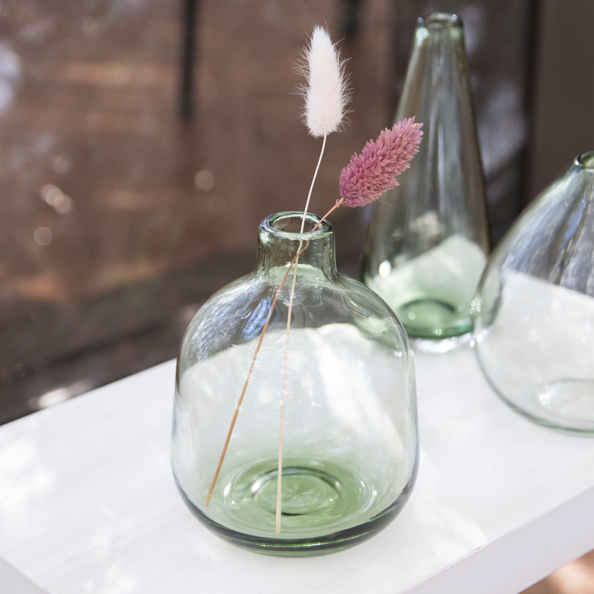 花瓶 ガラスベース ミスルトー ラウンド ミドル ( 花ビン 花びん 花器 ベース フラワーベース フラワー 花 飾る 花入れ ガラス ガラス製 クリア 透明 おしゃれ 一輪挿し )