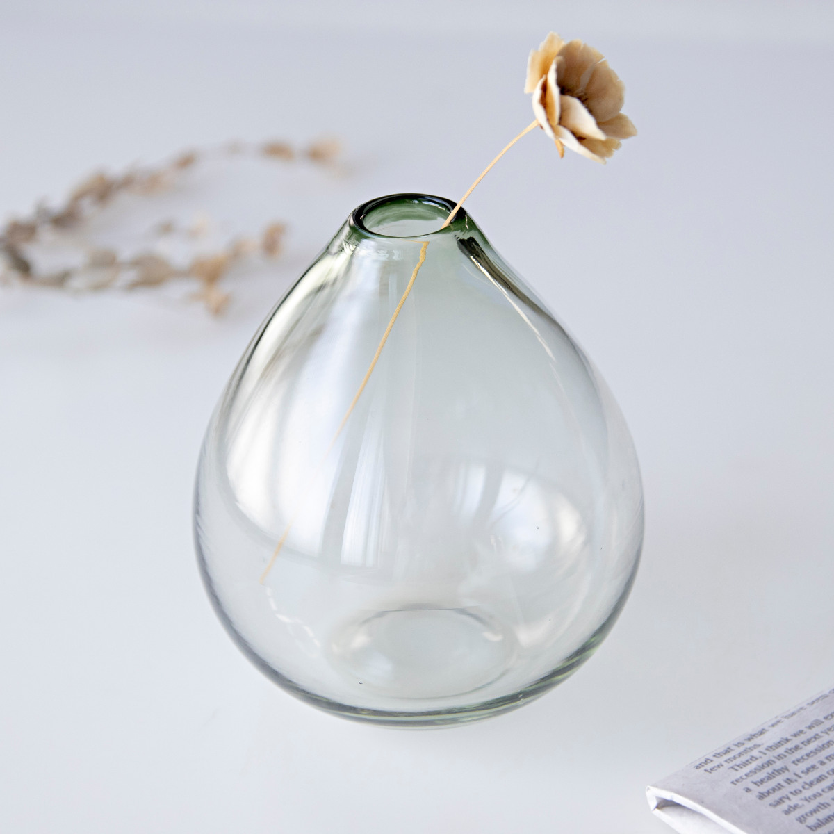 花瓶 ガラスベース ミスルトー ドロップ ( 花ビン 花びん 花器 ベース フラワーベース フラワー 花 飾る 花入れ ガラス ガラス製 クリア 透明 おしゃれ 一輪挿し )