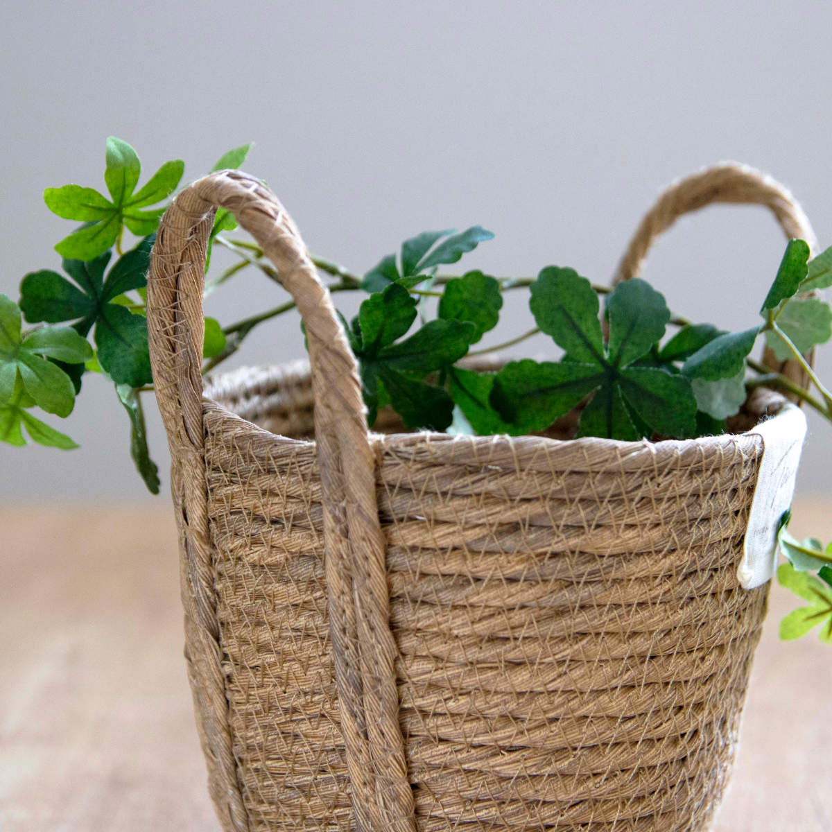 鉢カバーモネ フェイクPE バスケットラウンド S ( プランターカバー ポットカバー かご カゴ バスケット 収納カゴ 小物収納 手編み 観葉植物 鉢植え 花 室内 小物入れ おしゃれポット 鉢ポット 水洗い 植木鉢カバー 4号鉢 丸型 ) 【ナチュラル】 ナチュラル