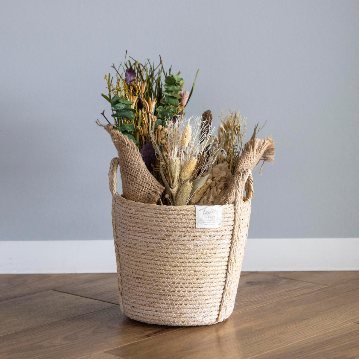 鉢カバーモネ フェイクPE バスケットラウンド M ( プランターカバー ポットカバー かご カゴ バスケット 収納カゴ 小物収納 手編み 観葉植物 鉢植え 花 室内 小物入れ 鉢ポット 水洗い 植木鉢カバー 5号鉢 6号鉢 丸型 ) 【ナチュラル】 ナチュラル