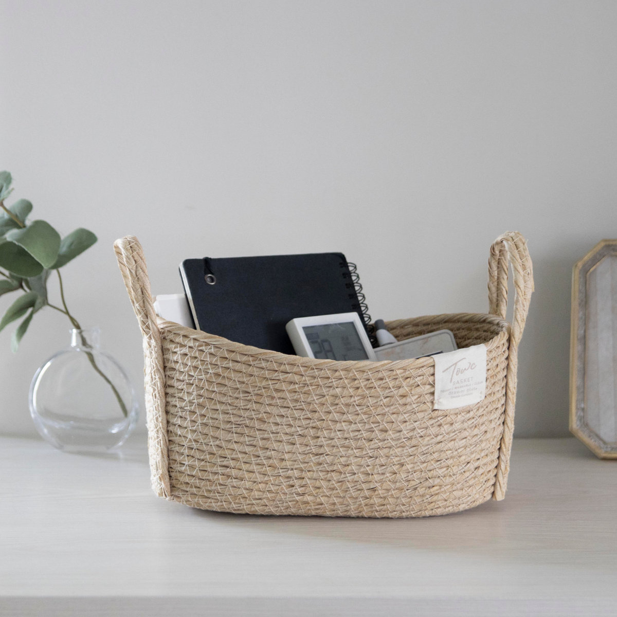 鉢カバーモネ フェイクPE バスケットオーバル S ( プランターカバー ポットカバー かご カゴ バスケット 収納カゴ 小物収納 手編み 観葉植物 鉢植え 花 室内 小物入れ おしゃれポット 鉢ポット 水洗い 植木鉢カバー 楕円型 ) 【ブラウン】 ブラウン