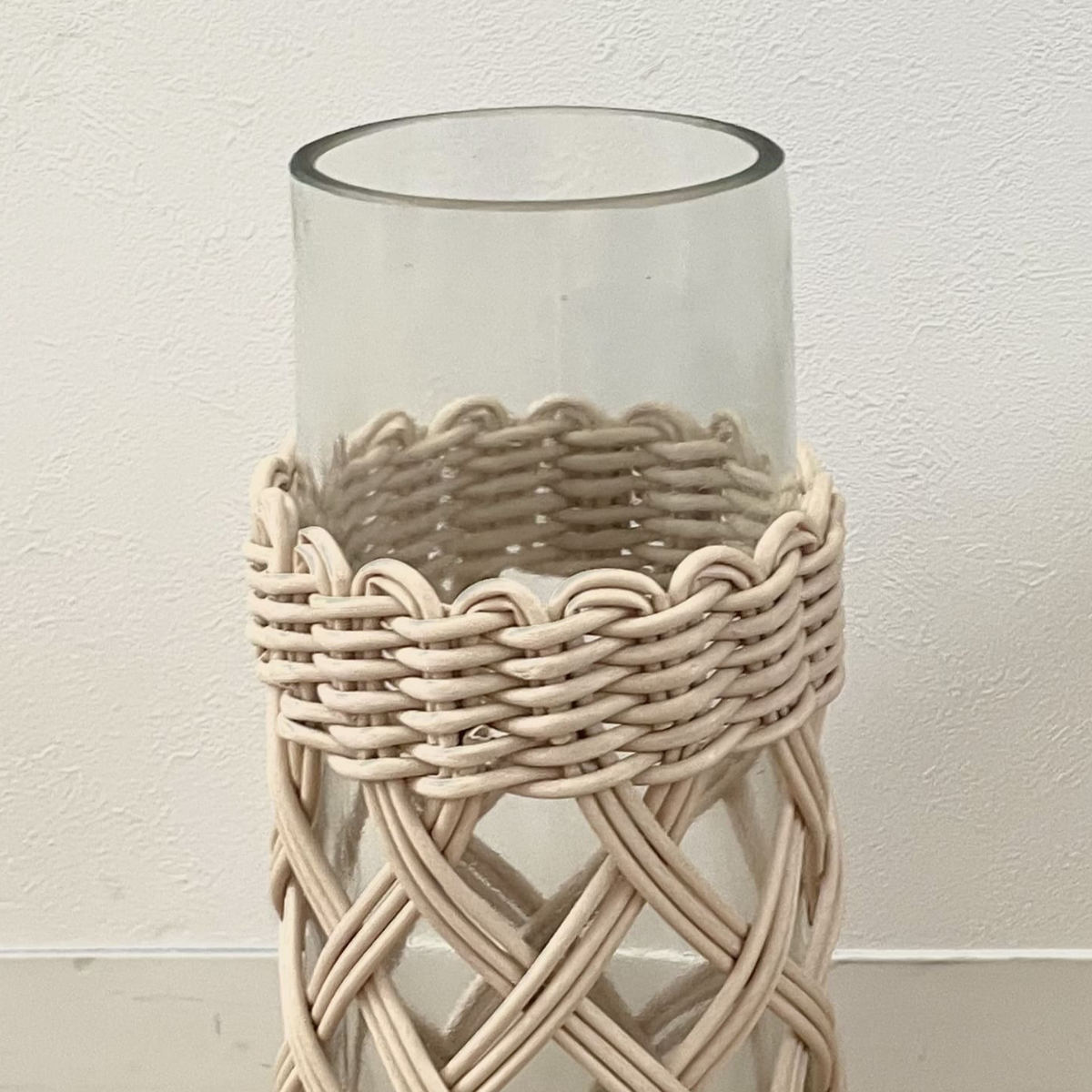 花瓶 ヴァス フェイクPE 柳フラワーベース 円柱型 ( 花ビン 花びん 花器 ベース フラワーベース フラワー 花 飾る 花入れ ガラス ガラス製 クリア 透明 おしゃれ 洗える 天然素材風 持ち手付き 一輪挿し )