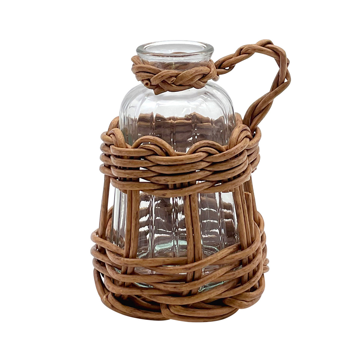 花瓶 ヴァス フェイクPE 柳フラワーベース ハンドル型 S ( 花ビン 花びん 花器 ベース フラワーベース フラワー 花 飾る 花入れ ガラス ガラス製 クリア 透明 おしゃれ 洗える 天然素材風 一輪挿し )