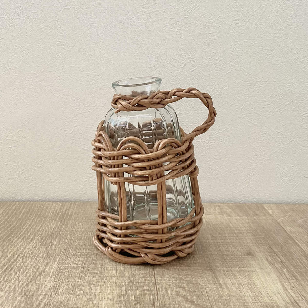 花瓶 ヴァス フェイクPE 柳フラワーベース ハンドル型 S ( 花ビン 花びん 花器 ベース フラワーベース フラワー 花 飾る 花入れ ガラス ガラス製 クリア 透明 おしゃれ 洗える 天然素材風 一輪挿し )